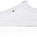 Tommy Hilfiger ICON COURT LTH FLAG ESS Erkek Spor Ayakkabı, Beyaz, 40