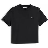 Tommy Hilfiger Interlock Boxy C-Nk Ss Tee Kadın Siyah T-Shirt - Ww0ww49646