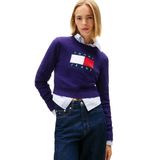 Tommy Hilfiger Işıltılı Bayrak Desenli Kazak, M, P69068S9102, MOR, Kadın