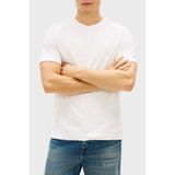 Tommy Hilfiger Jakarlı Pamuklu Regular Fit Bisiklet Yaka T Shirt Erkek T Shirt MW0MW42381 Z00 - Açık Bej - XL