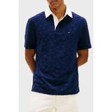 Tommy Hilfiger Jakarlı Pamuklu Regular Fit Kontrast Renkli Polo Yaka T Shirt Erkek Polo Yaka T Shirt MW0MW42759 Dcc - Lacivert