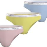 Tommy Hilfiger Kadın 3 Pack Bikini (Ext Sizes) İç Giyim, Whimsy Pink/Yellow Tulip/B Blue, XS
