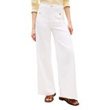 Tommy Hilfiger Kadın Beyaz Denim Pantolon, 70's Wide Leg, 26-32 Beden