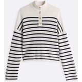 Tommy Hilfiger Kadın Beyaz Tommy Hilfiger Gold Button Polo Ls, 0ff Beyaz Kadın Kazak - 001-Beyaz