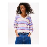 Tommy Hilfiger Kadın Beyaz Triko Kazak DW0DW21682, S