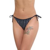 Tommy Hilfiger Kadın Bikini Altı, Mavi, Zincir Desen, XL Beden