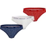 Tommy Hilfiger Kadın Bikini Külot, Çöl Gökyüzü/Beyaz/Birincil Kırmızı, S