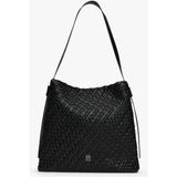 Tommy Hilfiger Kadın Braided Maxi Hobo Örgü Dokulu Büyük Omuz Çantası - Siyah - Black