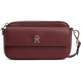 Tommy Hilfiger Kadın Çıkarılabilir Çapraz Askılı Th Monogram Dokulu Bordo Omuz Çantası AW0AW18721-GNE