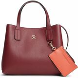 Tommy Hilfiger Kadın Çıkarılabilir Mini Askılı ve Cüzdanlı Th Monogram Logolu Bordo Omuz Çantası AW0AW18722-GNE