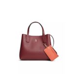 Tommy Hilfiger Kadın Çıkarılabilir Mini Askılı ve Cüzdanlı TH Monogram Logolu Bordo Omuz Çantası