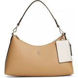 Tommy Hilfiger Kadın Çıkarılabilir Mini Cüzdanlı Fermuarlı Kısa Kulplu Th Monogram Logolu Bej Omuz Çantası AW0AW18720-RBL