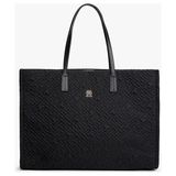 Tommy Hilfiger Kadın City Tote Monogram Desenli Omuz Çantası - Siyah - Black