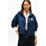 Tommy Hilfiger Kadın Dayanıklı Ince Kumaşlı Kapüşonlu Rahat Kalıp Lacivert Ceket WW0WW47769-C1G - XL