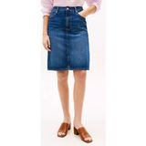 Tommy Hilfiger Kadın Denim Kumaş Düz Cepli Kısa Boy Mavi Etek WW0WW49669-1BJ - 38