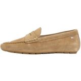 Tommy Hilfiger Kadın Driver Ayakkabı Flag Soft Suede Loafer Elegant, Haki Safari Kanvas, 40 EU