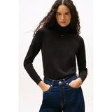 Tommy Hilfiger Kadın Essential Slim Fit Balıkçı Yaka Kazak - Siyah