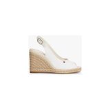 Tommy Hilfiger Kadın Flag High Wedge Sandalet - Ekru