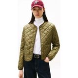 Tommy Hilfiger Kadın Hafif Parlak Elmas Kapitoneli Uzun Kollu Su Geçirmez Yeşil Ceket WW0WW47290-MSH - XL