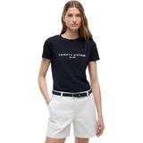 Tommy Hilfiger Kadın HERITAGE HILFIGER C-NK REG TEE Shirt Desert Sky L