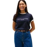 Tommy Hilfiger Kadın HERITAGE HILFIGER C-NK REG TEE Shirt Desert Sky S