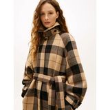 Tommy Hilfiger Kadın Kahverengi Tommy Hilfiger Wool Check Belted Rl, 0m7 Kahverengi Kadın Kaban - M - L