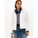 Tommy Hilfiger Kadın Kapşonlu Yaka Marka Detaylı Fermuarlı Şişme Beyaz Ceket WW0WW47351-YA8 - S