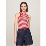 TOMMY HILFIGER Kadın Kırmızı, Yuvarlak Yaka, Uzun Kollu Kazak