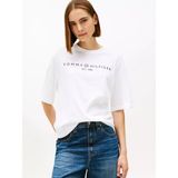 Tommy Hilfiger Kadın Kısa Kol Bisiklet Yaka Rahat Kesim Beyaz T-Shirt WW0WW47811-YCF - XS