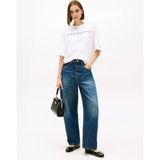 Tommy Hilfiger Kadın Kısa Kol Bisiklet Yaka Rahat Kesim Beyaz T-Shirt WW0WW47811-YCF