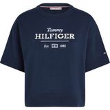 Tommy Hilfiger Kadın Lacivert Tommy Hilfiger Logo C-Neck Cropped, C1G Lacivert Kadın T-Shirt & Polo - 16-Lacivert