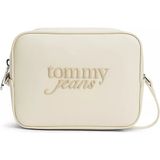 Tommy Hilfiger Kadın Logo Kabartmalı Çıkarılabilir Omuz Askılı Bej Omuz Çantası AW0AW18451-ACX