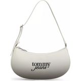 Tommy Hilfiger Kadın Logo Kabartmalı Fermuarlı Ayalanabilir Uzun Askılı Gri Omuz Çantası AW0AW18774-YBI
