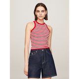 Tommy Hilfiger Kadın Logolu Yuvarlak Yakalı Uzun Kollu Günlük Kullanım Kırmızı Kazak WW0WW39920-03L - XS