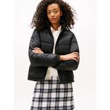 Tommy Hılfıger Kadın Marka Logolu Çift Cep Regular Fit Yumuşak Dokulu Dik Yaka Siyah Mont DW0DW21619 Bds - XS