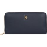TOMMY HILFIGER Kadın Marka Logolu Full Fermuarlı Şık Görünüşlü Günlük Kullanıma Uygun Mavi Cüzdan AW0AW17744 DW6