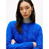 Tommy Hilfiger Kadın Mavi Tommy Hilfiger Soft Wool Cable C-Nk, C65 Mavi Kadın Kazak