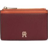 Tommy Hilfiger Kadın Metalik Th Logolu Fermuar ve Kart Bölmeli Bordo Cüzdan AW0AW18757-GNE