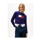 Tommy Hilfiger Kadın Mor Triko Kazak - XL