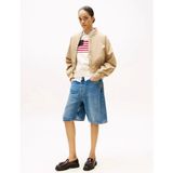 Tommy Hilfiger Kadın Naylon Normal Kesim Kısa Bej Bomber Ceket WW0WW45634AEH