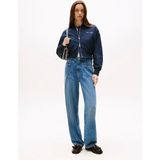 Tommy Hilfiger Kadın Naylon Normal Kesim Kısa Mavi Bomber Ceket WW0WW45634C1G