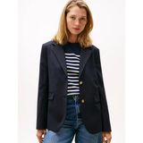 Tommy Hilfiger Kadın Normal Kalıp Çentikli Yaka Çift Düğme Kapamalı Lacivert Ceket WW0WW46662-C1G - 40