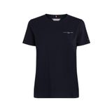 Tommy Hilfiger Kadın Pamuklu Yuvarlak Yaka Marka Logolu Mavi T-Shirt -02G WW0WW37877