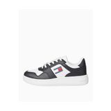 Tommy Hilfiger Kadın Rahat Düz Taban Nefes Alabilen Üst Yüzey Deri Siyah Sneaker -0GS EN0EN02505