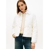 Tommy Hilfiger Kadın Regular Fit Su Geçirmez Kapitone Desenli Uzun Kollu Beyaz Ceket WW0WW47998-YA8