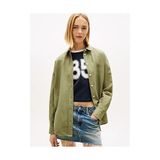 Tommy Hilfiger Kadın Relaxed Fit Linen Gömlek - S - Yeşil