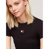 Tommy Hilfiger Kadın Slim Badge Siyah T-Shirt DW0DW17881BDS