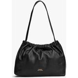 Tommy Hilfiger Kadın Soft Leather Büzgü Detaylı Deri Omuz Çantası - Siyah - Black