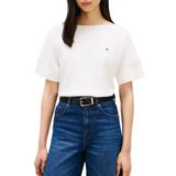 Tommy Hilfiger Kadın S/S tişört, Beyaz (Ecru), XS