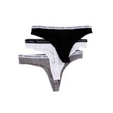 Tommy Hilfiger Kadın Tanga Külot Tanga Külot (1'li paket), Gri/beyaz/siyah, XL